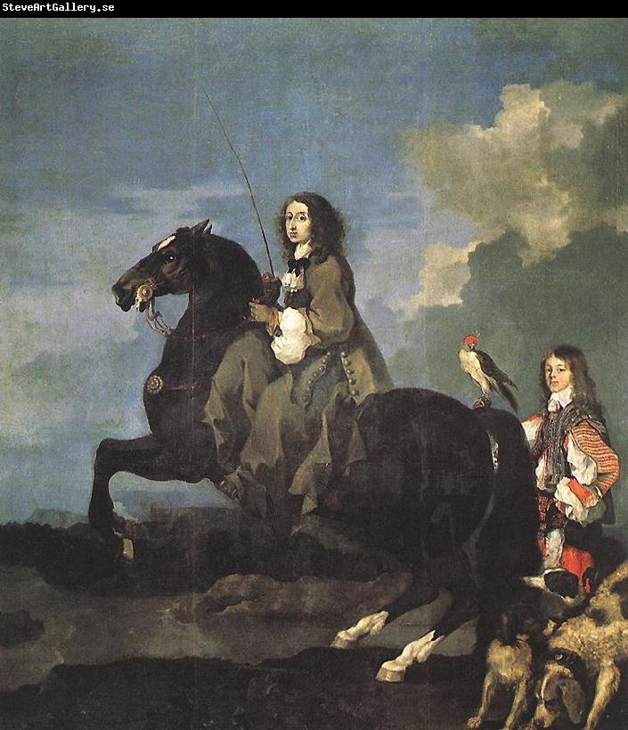 Bourdon, Sebastien Queen Christina of Sweden on Horseback